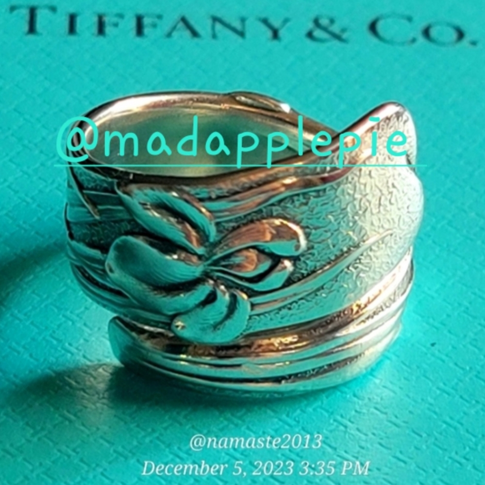 1872 Tiffany & Company IRIS Spoon Ring in Sterling Silver Luxury Jewelry #51
